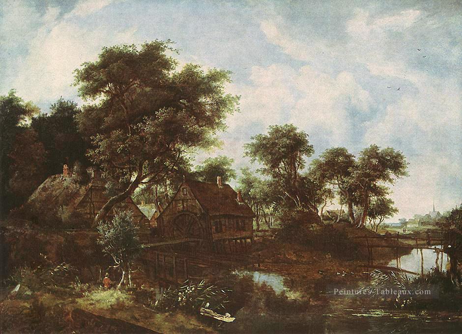 Le moulin à eau Oak Dresden Meindert Hobbema Peintures à l'huile